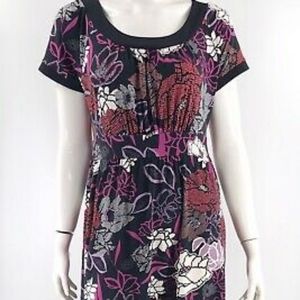 Knit red and white floral dress